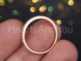 0.15ct Round Cut Moissanite Dainty Minimalist Wedding Band 14k Rose Gold Plated