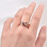 1.5ct Round Cut Diamond Engagement Ring 14k Rose Gold Finish Crescent Design