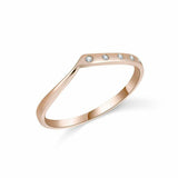 0.03ct Round Cut VVS1D Diamond Wedding Band Ring Minimalist 14k Yellow Gold Over