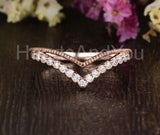 0.5ct Round Cut Moissanite Chevron Bezel Set Wedding Band 14k White Gold Plated
