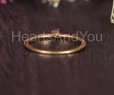 0.1ct Round Cut Moissanite Minimalist Solitaire Ring 14k Yellow Gold Plated