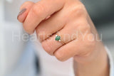 0.2ct Oval Cut Simulated Green Emerald Three Stone Ring 14k Yellow Gold Plated