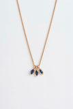 0.2ct Marquise Cut Blue Sapphire Pendant Leaf Petal Minimalist 14k RoseGold Over