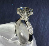 1.3ct Round Cut Diamond Engagement Ring 18k White Gold Finish Accents Solitaire