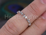 0.4ct Round Cut Moissanite Leaf Vine Anniversary Women Band 14k WhiteGold Plated