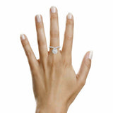 1.6ct Round Cut Diamond Engagement Ring Halo Solitaire 14k White Gold Finish