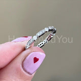 0.2ct Round Cut Moissanite Eternity Milgrain Wedding Band 14k White Gold Plated