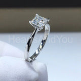 0.5ct Princess Simulated Diamond Solitaire Engagement Ring 14k White Gold Plated