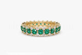 2.1ct Round Cut Simulated Emerald Cocktail Wedding Band 14k Yellow Gold Plated