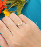 0.55ct Round Cut Moissanite Curved Women Wedding Band 14k Yellow Gold Plated