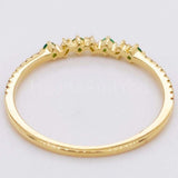 0.5ct Round Cut Simulated Emerald Stackable Wedding Band 14k Yellow Gold Plated