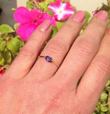 0.5ct Engagement Ring Round Cut Purple Amethyst Solitaire 14k Yellow Gold Finish