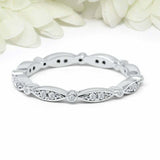 1ct Round Cut VVS1D Diamond Wedding Band Full Eternity 14k White Gold Finish