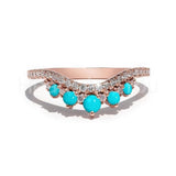 0.5ct Round Cut Simulated Turquoise Curved Stacking Band 14k Yellow Gold Plated
