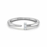 1Ct Round Cut Diamond Open Nail Design Engagement Ring 14K White Gold Finish