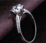 2Ct Round Cut Diamond Classic Solitaire with Accents Ring 14K White Gold Finish