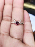 0.5ct Round Cut Simulated Ruby Dear Design Engagement Ring 14k White Gold Plated