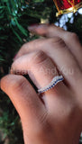 0.2ct Round Cut Simulated Sapphire Anniversary Wedding Band 14k WhiteGold Plated