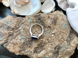2ct Engagement Ring Emerald Cut Blue Sapphire Solitaire 14k White Gold Finish