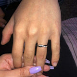 1.2ct Round Cut White & Black Diamond Wedding Band Infinity 14k White Gold Over