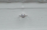 Halo Solitaire Engagement Ring 1.3ct Round Cut VVS1D Diamond 14k White Gold Over