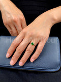 0.5ct Princess Simulated Emerald Solitaire Engagement Ring 14k White Gold Plated