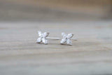 0.5ct Marquise Cut VVS1D Diamond Flower Stud Earrings 14k White Gold Finish