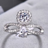 1.9ct Round Cut Diamond Engagement Ring 14k White Gold Finish Halo Split Shank