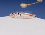 0.5ct Marquise Cut Simulated Diamond Curved Wedding Band 14k Rose Gold Plated