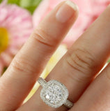 3ct Round Cut Diamond High Halo Solitaire Engagement Ring 14k White Gold Finish