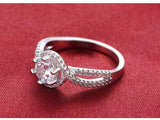3Ct Round Cut Diamond Halo Split Shank Engagement Ring 14K White Gold Finish