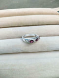 2.5ct Wedding Band Oval Cut Pink Ruby Stylish Three Stone 14k White Gold Finish