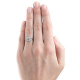 2ct Round Cut Diamond Engagement Ring Halo Split Shank 14k White Gold Finish