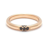 0.12ct Round Black Diamond Wedding Band 14k Yellow Gold Finish Minimalist Petite
