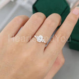 2.2ct Oval Simulated Diamond Solitaire with Accents Ring 14k Yellow Gold Plated