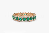 2.1ct Round Cut Simulated Emerald Cocktail Wedding Band 14k Yellow Gold Plated