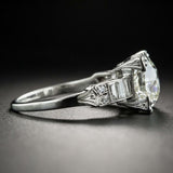 1ct Round Cut Diamond Unique New Solitaire Engagement Ring 14k White Gold Finish