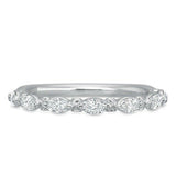 1ct Marquise Cut Diamond Wedding Band Stackable Half Eternity 14k WhiteGold Over