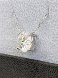 2ct Round Cut Moissanite Solitaire Pendant with Chain 14k White Gold Plated