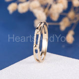 0.12ct Round Cut Moissanite Anniversary Women Wedding Band 14k Rose Gold Plated