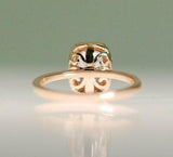 2.5ct Radiant Peach Morganite Diamond Accent Engagement Ring 18k Rose Gold Over