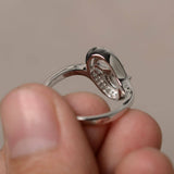 2ct Pear Cut Peach Morganite Swirl Unique Engagement Ring 14k White Gold Finish