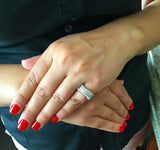 Half Eternity Wedding Ring Band 2.5ct Round Cut Diamond 14k White Gold Finish