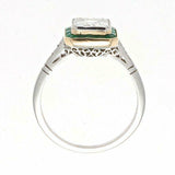 6ct Asscher Diamond Emerald Vintage Art Deco Engagement Ring 14K Dual Gold Over