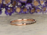 0.3ct Round Cut Black Diamond Stackable Half Eternity Band 14k Rose Gold Finish