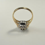 2.3ct Emerald Cut Blue Sapphire Diamond Halo Engagement Ring 14k YellowGold Over