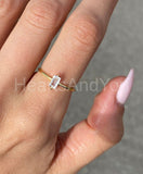 0.2ct Baguette Simulated Diamond Minimalist Engagement Ring 14k WhiteGold Plated
