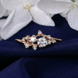2.1ct Round Cut Diamond Engagement Ring 14k Rose Gold Finish Unique Stackable