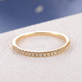 0.2ct Round Cut Moissanite Half Eternity Wedding Band 14k Yellow Gold Plated