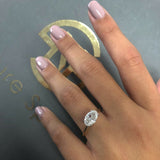3ct Oval Cut Diamond East West Solitaire Engagement Ring 14k Dual Gold Finish
